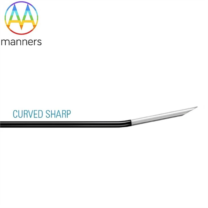 Radio Frequency Needle With Curved Blunt Tip